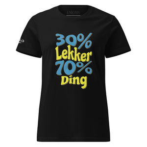 30%lekker 70%ding women fitted T-Shirts