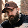 Zodiac Capricorn Curved Cap - Brown Suede & Artificial Leather