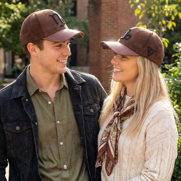 Zodiac Capricorn Curved Cap - Brown Suede & Artificial Leather