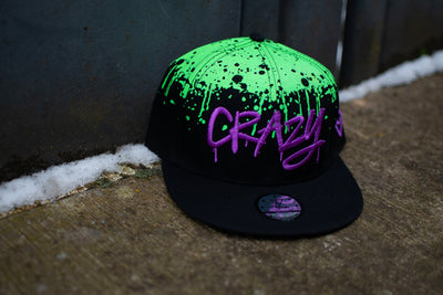 Freestyler Snapback - Black/Green Graffiti Spray