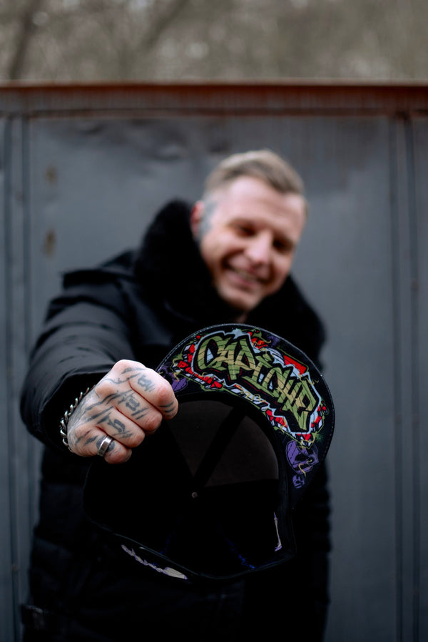 Freestyler Snapback - Black/Green Graffiti Spray