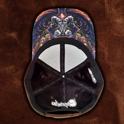 Zodiac Capricorn Curved Cap - Brown Suede & Artificial Leather