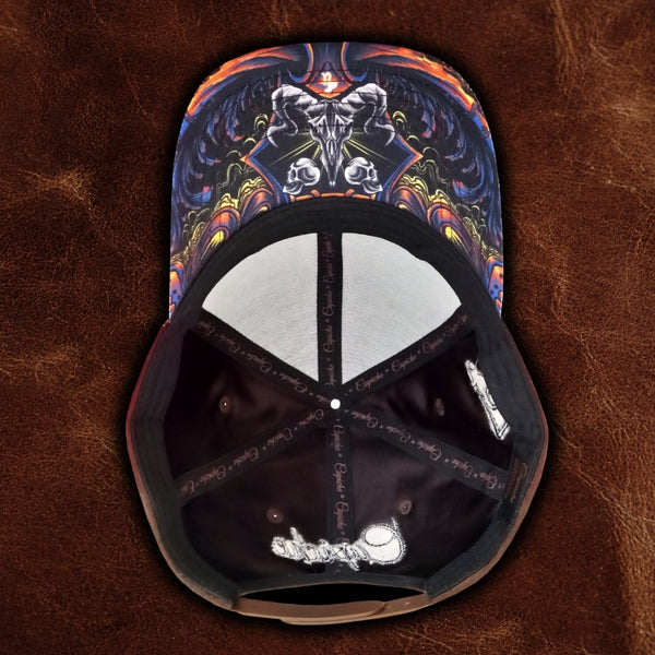 Zodiac Capricorn Curved Cap - Brown Suede & Artificial Leather